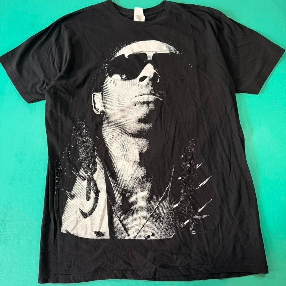 Lil Wayne rap tee 2000s lil Wayne big graphic print hip hop rap t shirt